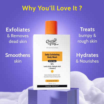 Exfoliating Body Wash with 1% Salicylic Acid & 2% Lactic Acid