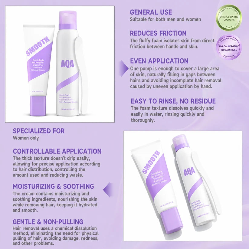 Bikini Hair Removal Cream & Mousse Set – Pain-Free, Gentle & Fast for Sensitive Skin