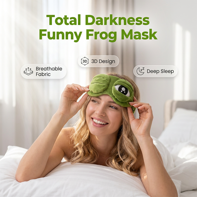 Funny Frog Sleep Mask – 100% Blackout & Ultra-Soft Plush