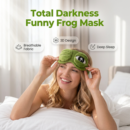 Funny Frog Sleep Mask – 100% Blackout & Ultra-Soft Plush
