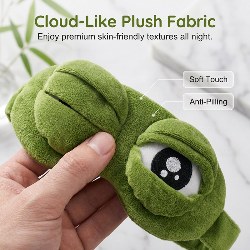 Funny Frog Sleep Mask – 100% Blackout & Ultra-Soft Plush