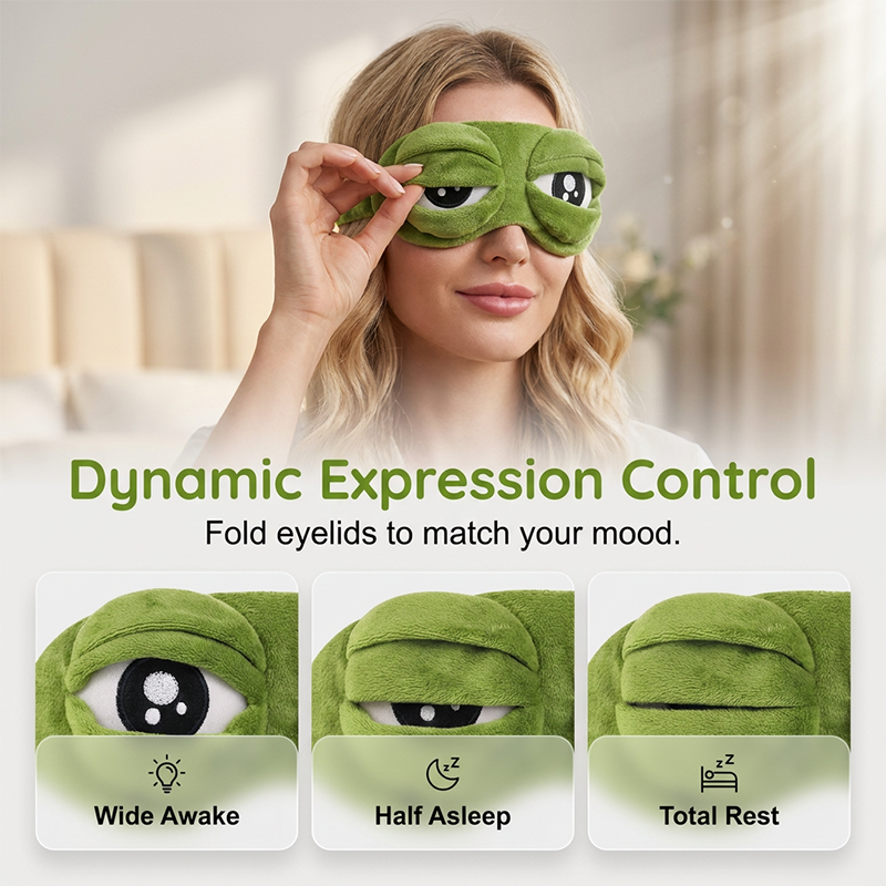 Funny Frog Sleep Mask – 100% Blackout & Ultra-Soft Plush