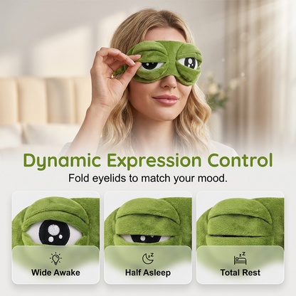 Funny Frog Sleep Mask – 100% Blackout & Ultra-Soft Plush