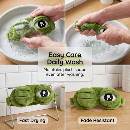 Funny Frog Sleep Mask – 100% Blackout & Ultra-Soft Plush