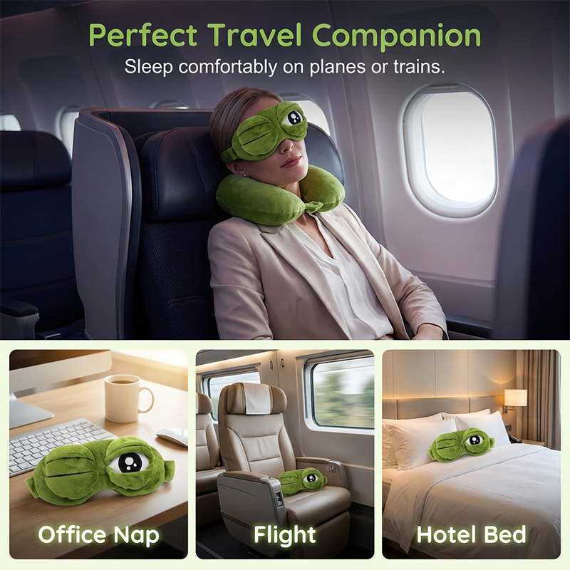 Funny Frog Sleep Mask – 100% Blackout & Ultra-Soft Plush