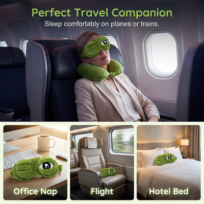 Funny Frog Sleep Mask – 100% Blackout & Ultra-Soft Plush